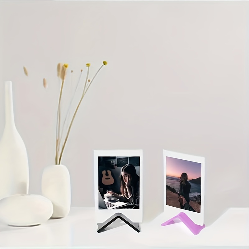 2pcs Acrylic Plate Holder Clear Easel Stands Picture Frame Holder Stand Multi-functional Display Holder, Size: Small