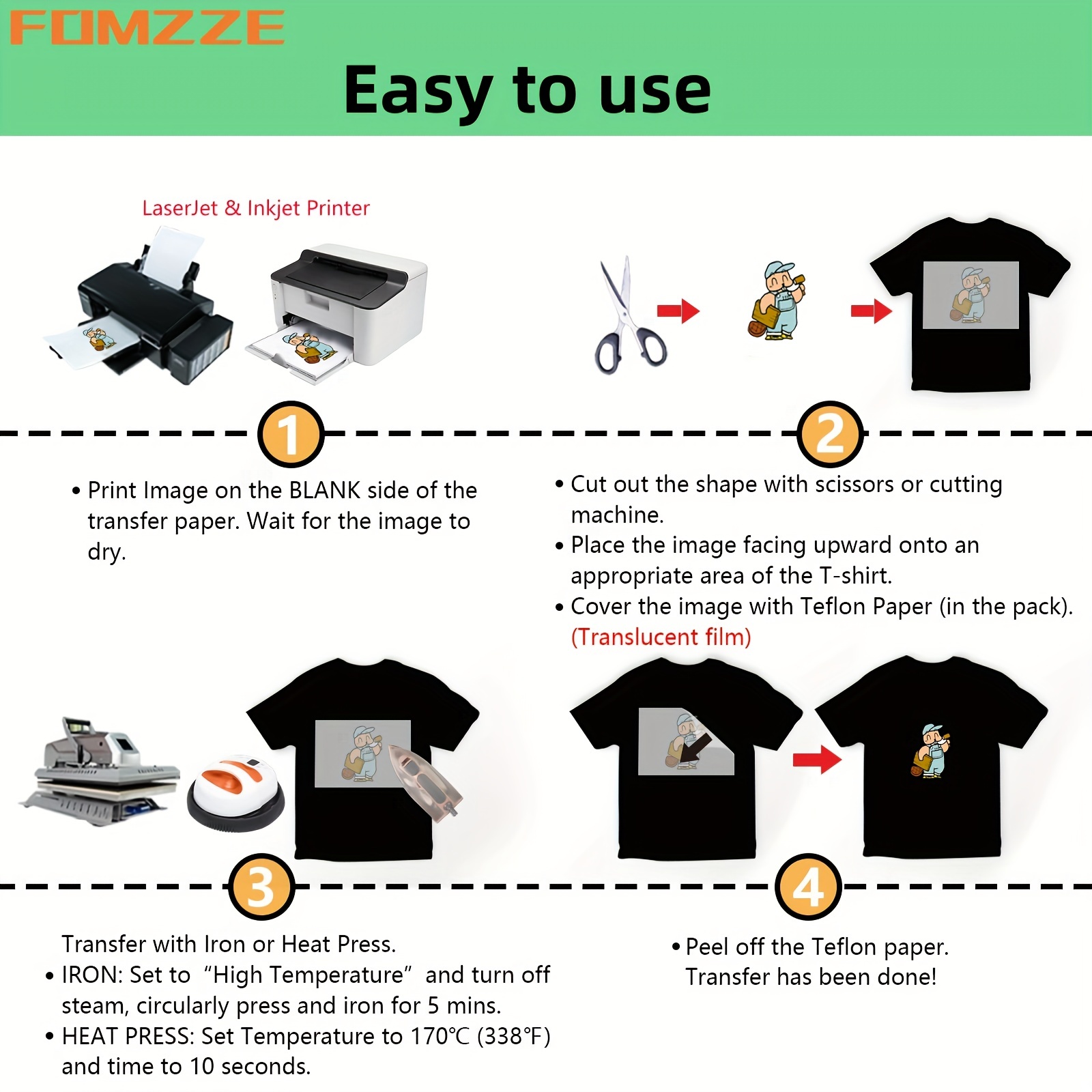 Iron On Heat Transfer Paper Specially For Black And Dark - Temu