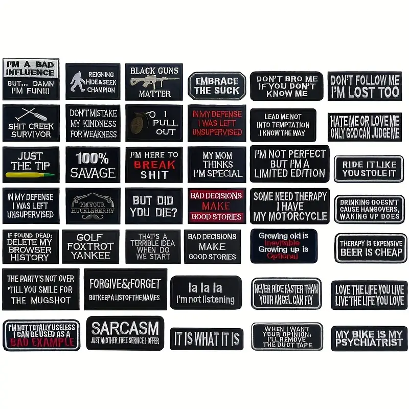 40pcs Fashionable English Letter Embroidery Patches for Men - Perfect for  Clothing, Jackets, Jeans, Pants, Backpacks, Hats, and More!
