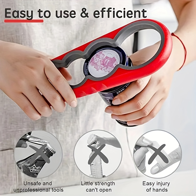 1pc Effort-saving Kitchen Manual Can Opener With Bottle Opener, Easy Twist  Jar Opener Tool