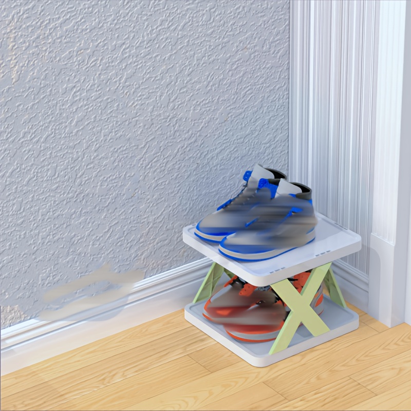 1pc Blue Multi-layer Simple X-shaped Shoe Rack For Home Doorway