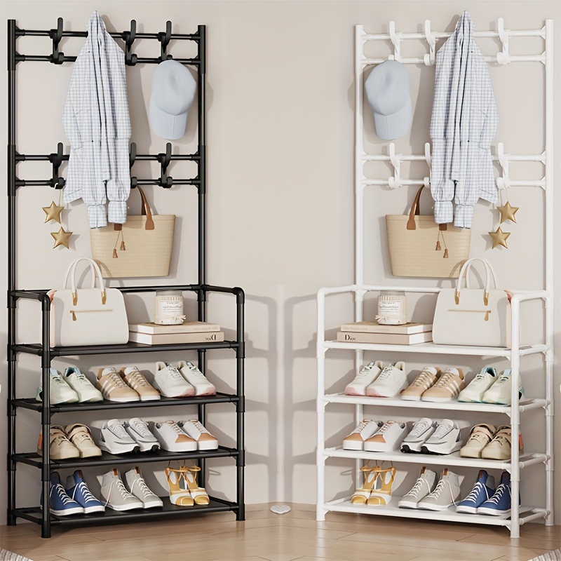 Multi-functional Metal Shoe Rack And Clothes Storage Rack For Small Spaces  - Easy To Assemble And Convenient For Apartments, Garages, Dorms, And More  - Temu Israel