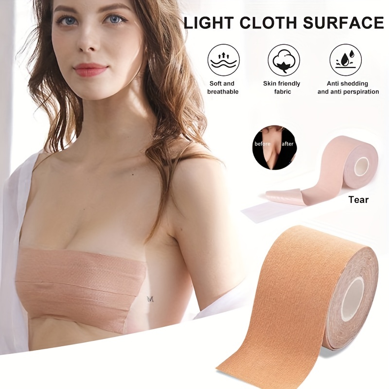 Boob Tape Invisible Chest Patch for Women Push Up Breast Adhesive Intimates  Accessories Woman Nipple Cover Roll Breast Color: color S, Size: As Shown