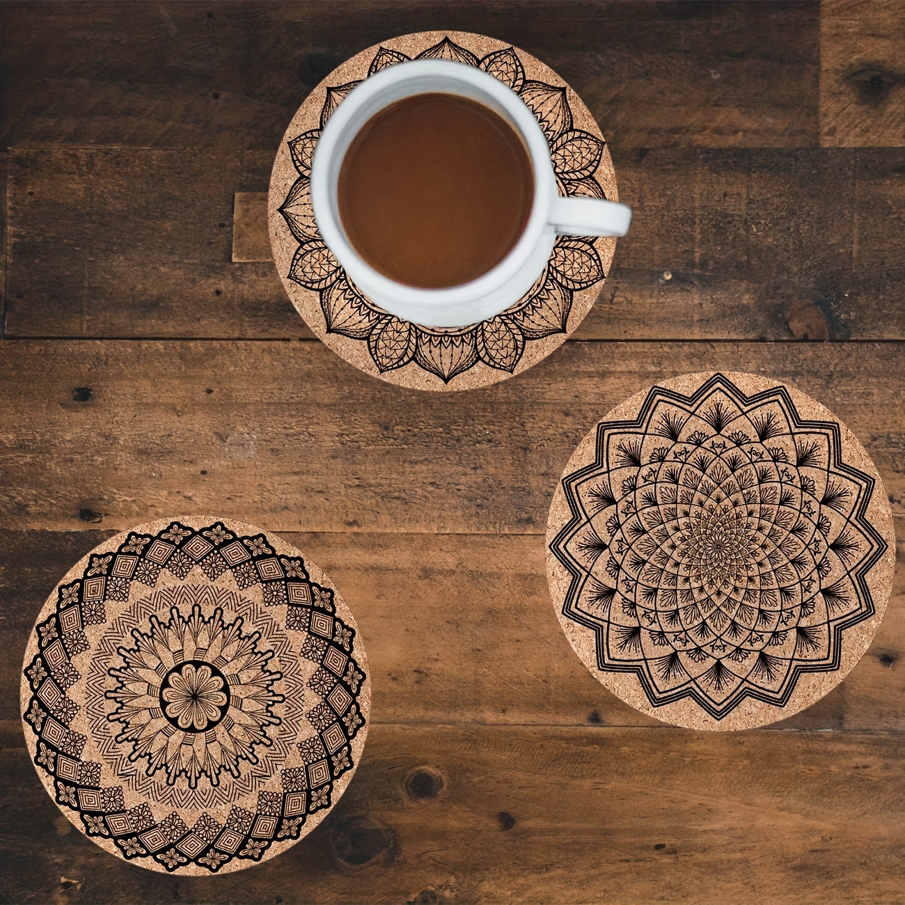 Cork Coaster Set Coffee Cups Mat Wood Pattern Tablemats Drinking Glasses  Placemat Cork Cup Stand Cafe Bar Kitchen Accessoires - China Customized Cork  Coasters and Gift price