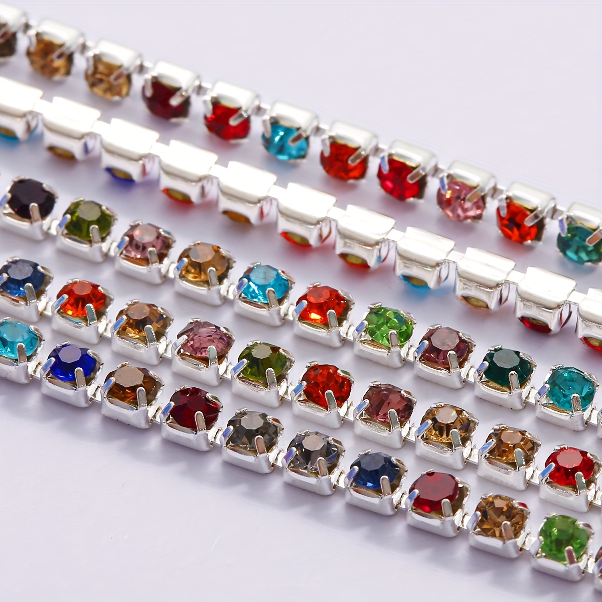 1 Yard Crystal Rhinestone Close Cup Chain Trim Claw Chain Jewelry Craft DIY