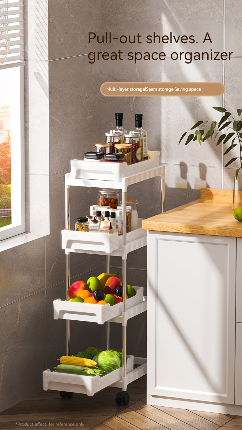 Kitchen Storage Rack Cabinet Layered Shelf Partition - Temu