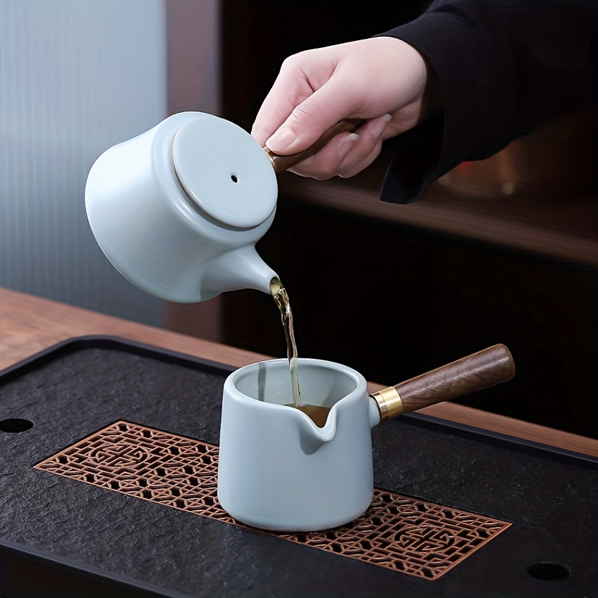 Teapot With Wood Handle Ceramic Tea Kettle Vintage Tea Pot - Temu