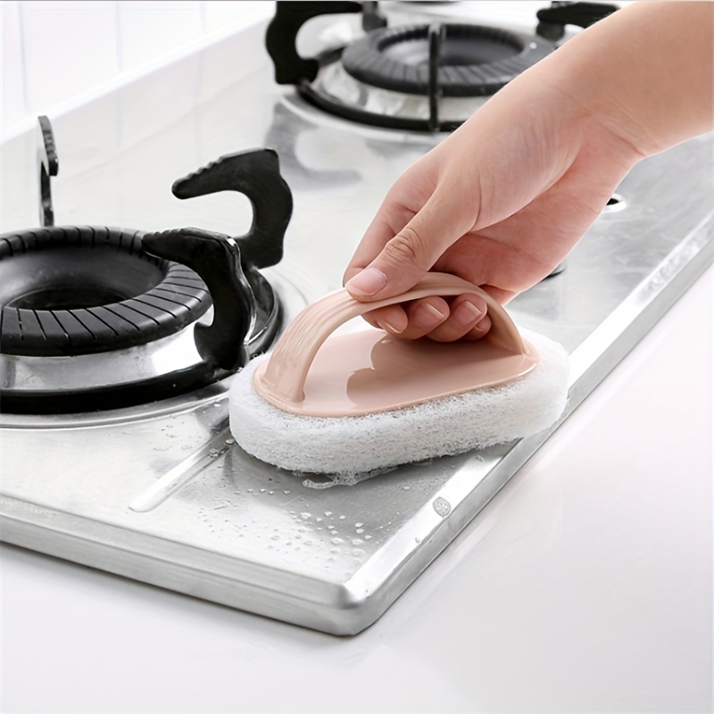 1PC/2PCS Cleaning Brush With Handle Bathroom Tile Brush Kitchen  Decontamination Brush Pot Washing Magic Sponge Scrub Bathtub Brush
