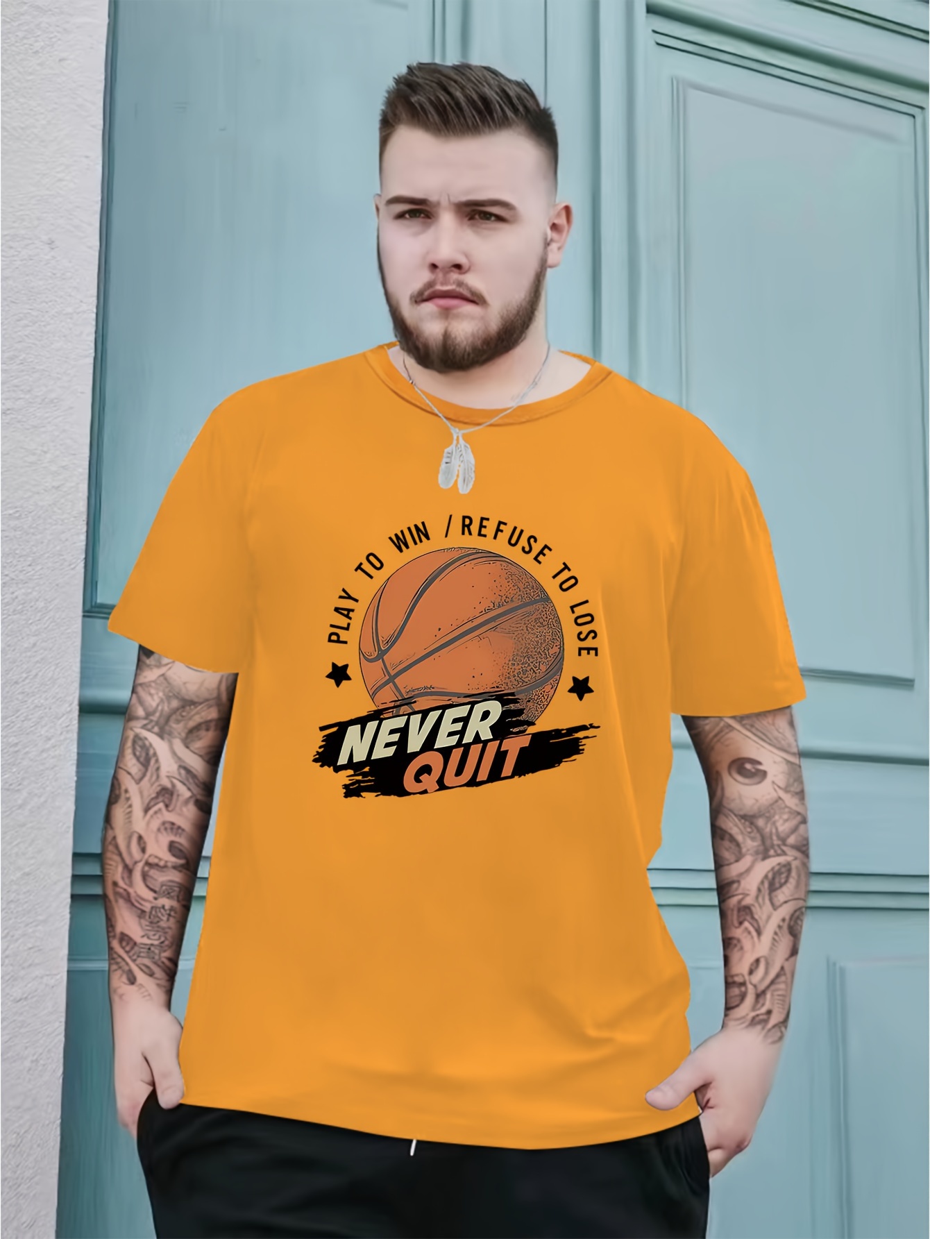 Plus Size Men's Casual T Shirts Basketball Print Graphic - Temu Australia