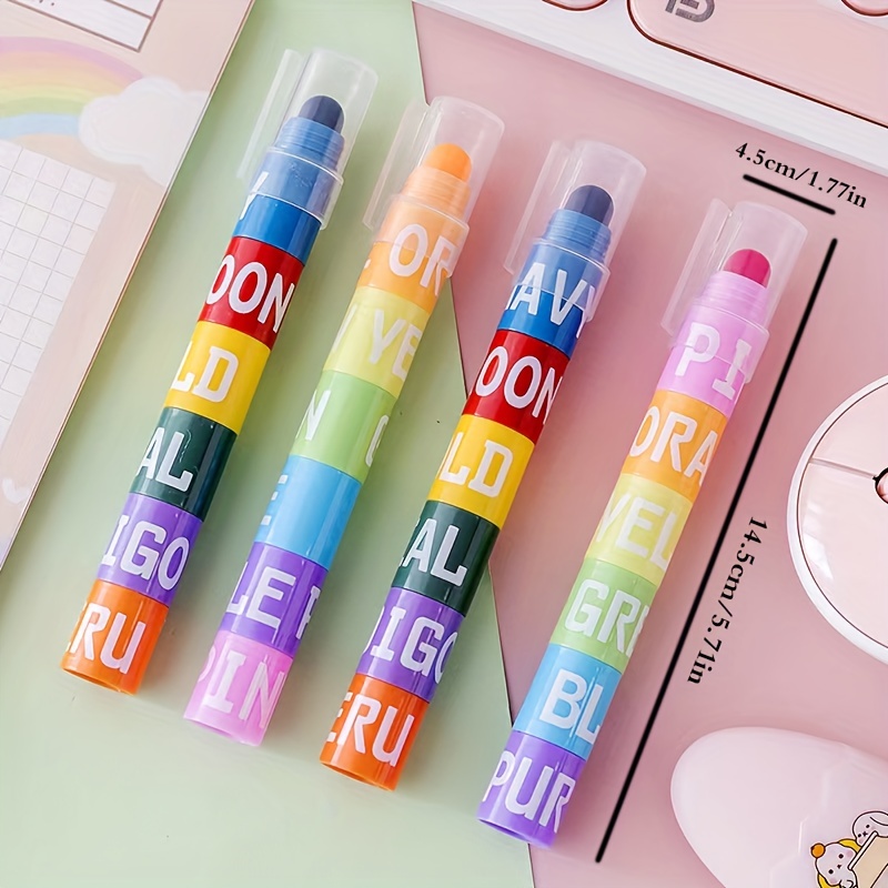 4pcs/set Multicolor Letter Pattern Highlighter Markers Set, For Art,  Highlight And Note-taking