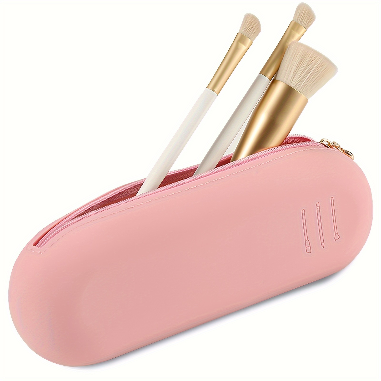 Silicone Makeup Brush Holder,Travel Makeup Brush Case Bag Cute Soft  Portable Cosmetic Brushes Holders,Waterproof Makeup Brushes Organizer for  Traveling with Magnetic Closure 