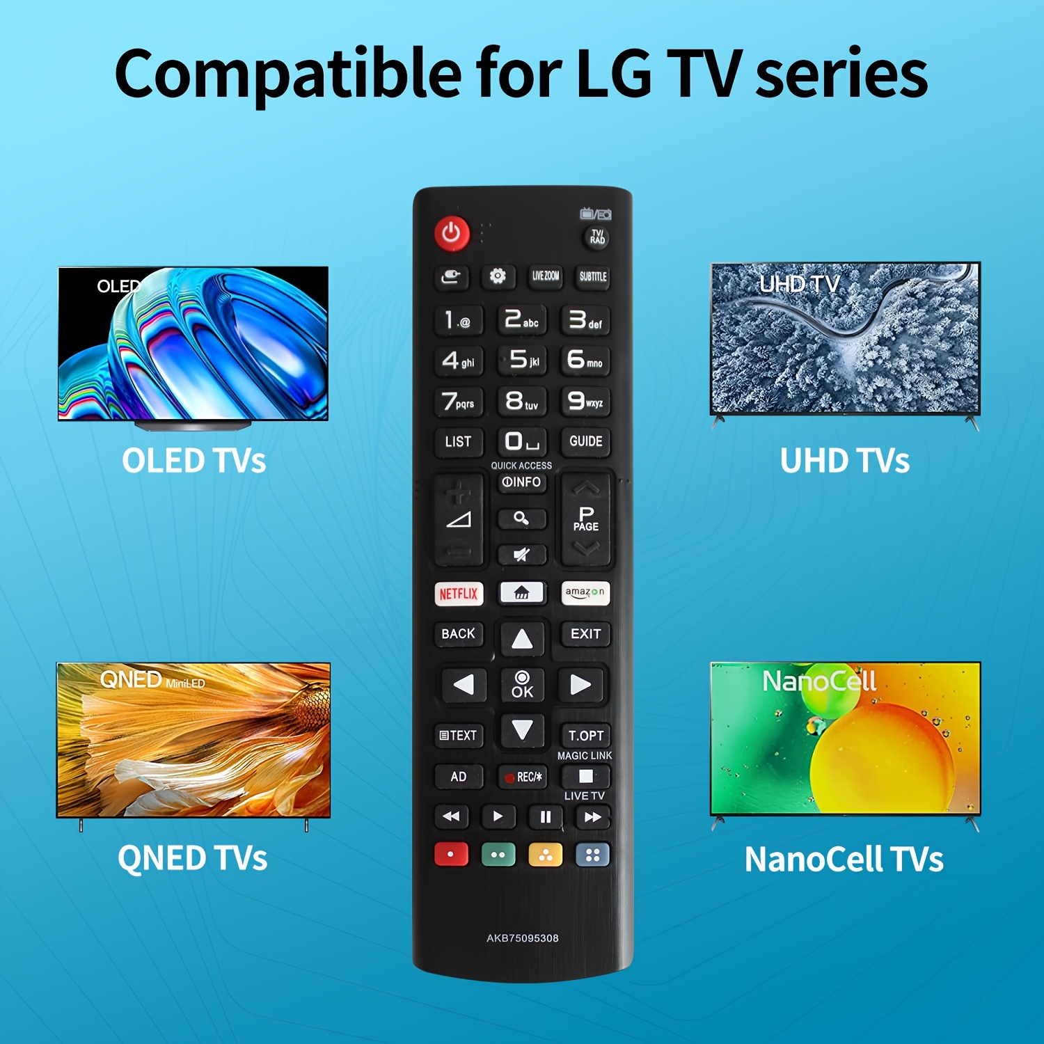 TELECOMANDO LG UNIVERSALE COME ORIGINALE TV-SMART TV 3D FUNZIONI SMART TV