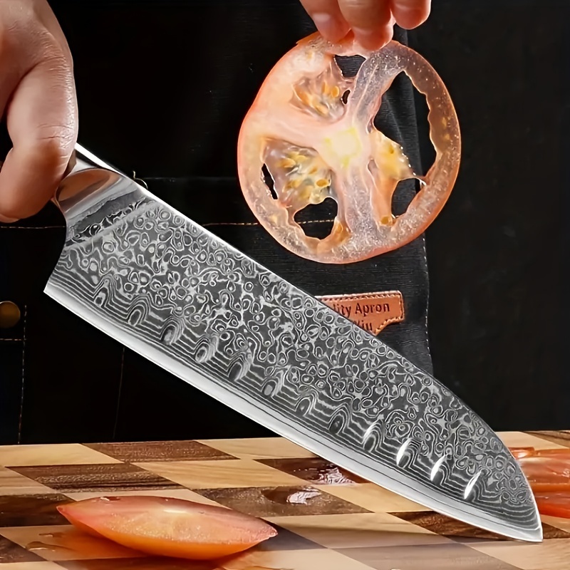Cuchillo de Damasco estilo chef para chefs y parrilleros