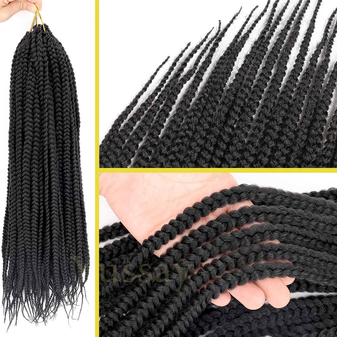 Crochet Box Braids Hair Extension Pre looped Synthetic Hair - Temu