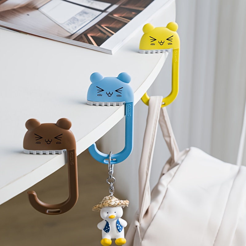 2pcs Travel Portable Plastic Bag Cute Animal Hook For Hanging Decorative  Table Purse Bag Hooks Wall Hanger Holder Handbag Hanger