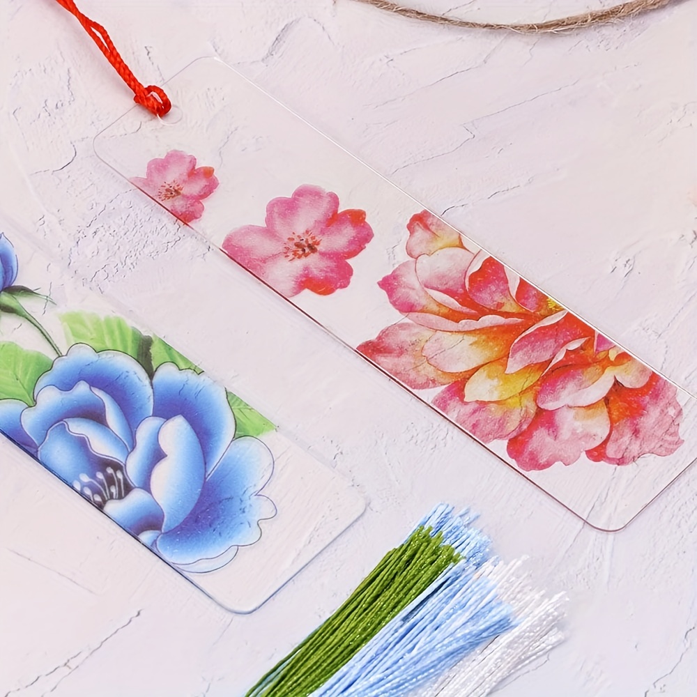 15+pc Bright Colors Flower Acrylic Bookmark Kit