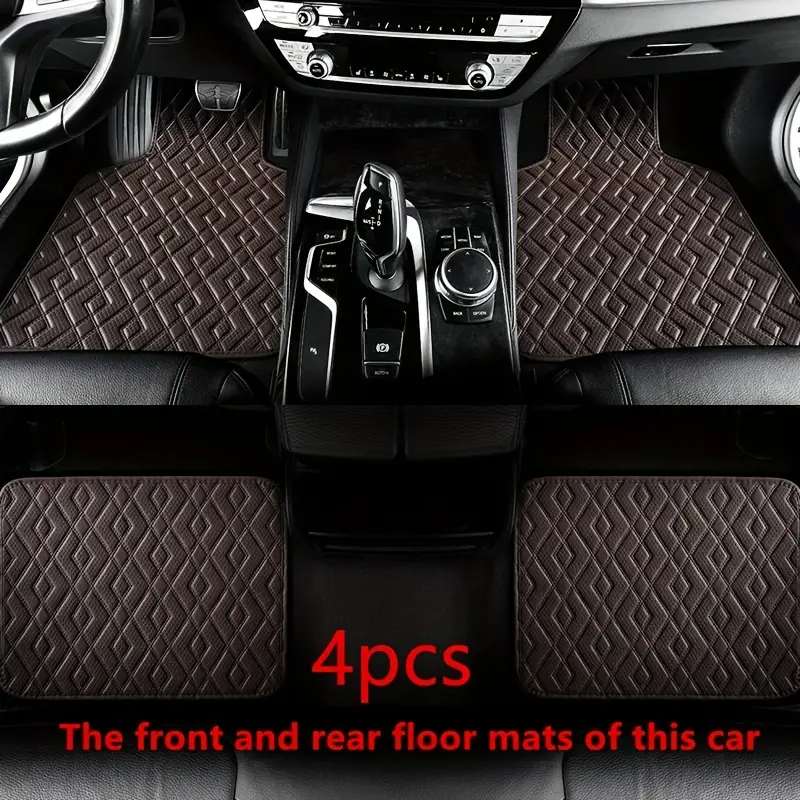 Pu Leather Car Floor Mats Car Foot Pads For Four Seasons - Temu