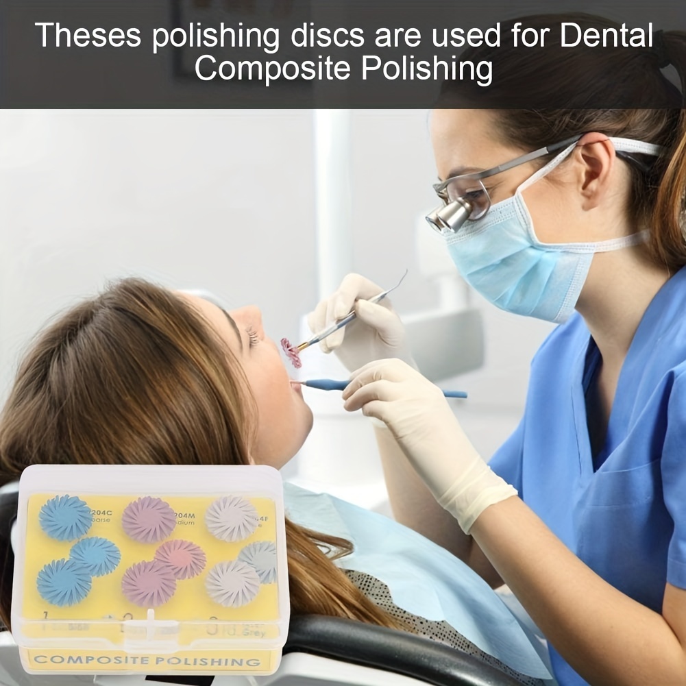 Dental Composite Resin Polishing Disc Polishe Wheels Brush Rubber Disc Kit  Spiral Tooth Polisher Diamond System 6PCS