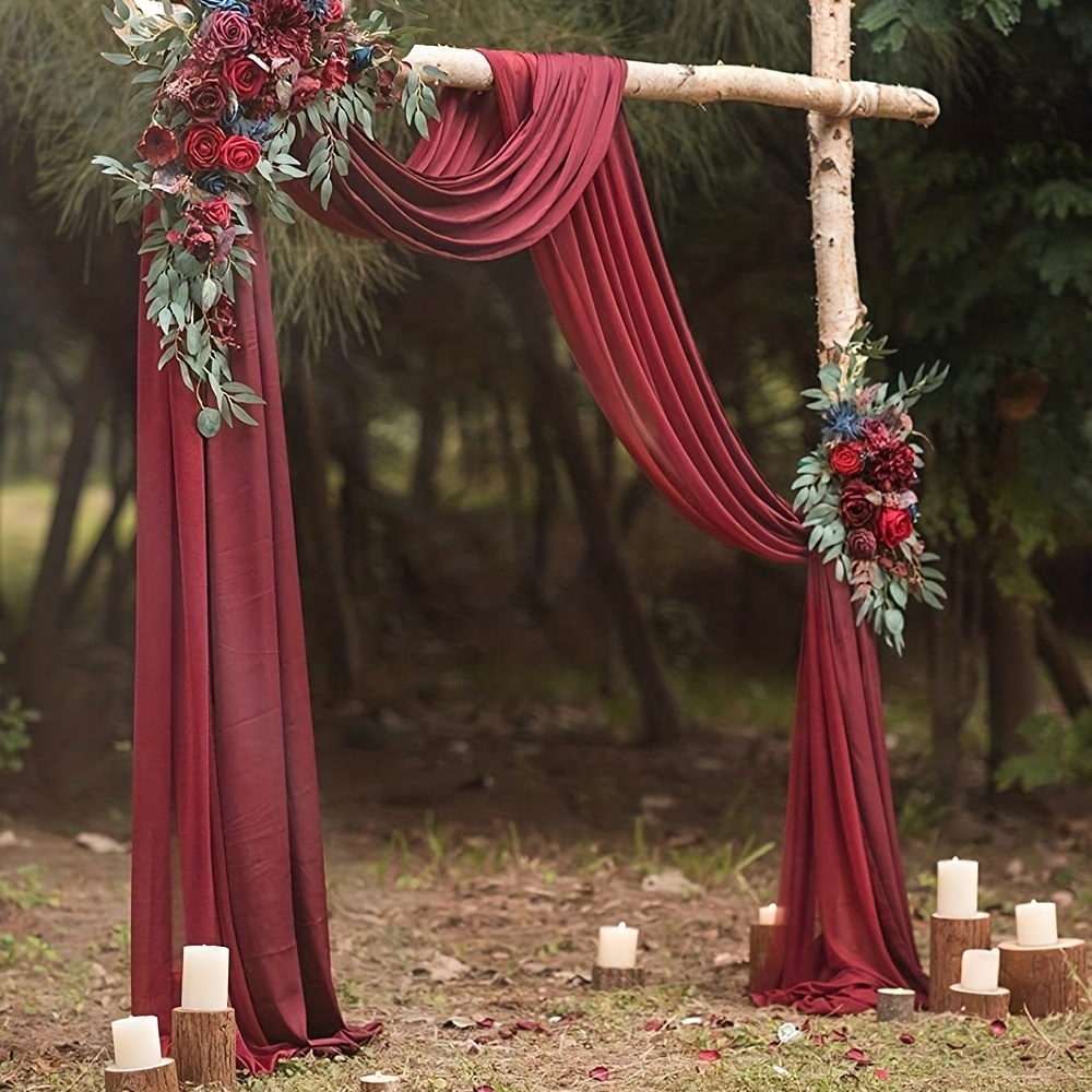 Wedding Arch Draping Fabric Burgundy x Chiffon Drapes For - Temu