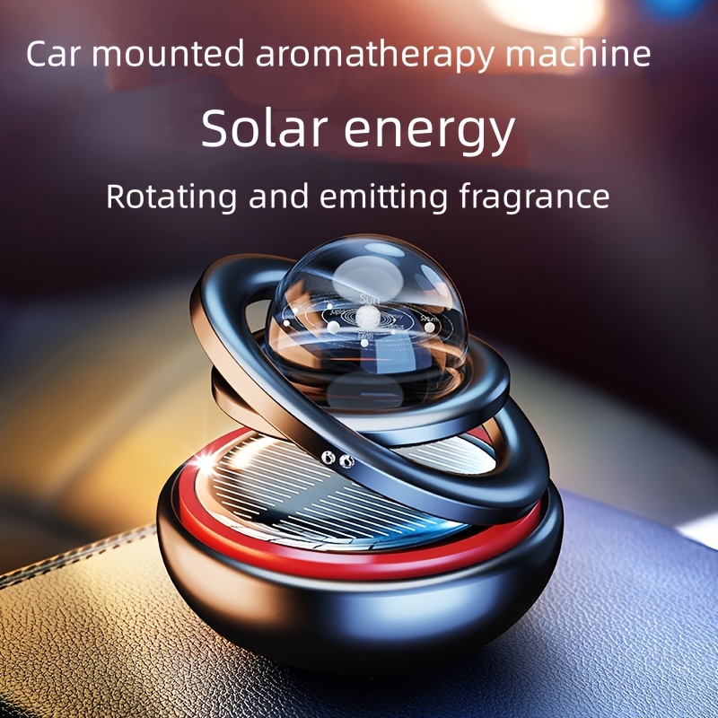 Cheap Aluminum Alloy Solar Power Car Aromatherapy Air  Freshener-Interstellar Suspension Double Ring Fascinating Diffuser