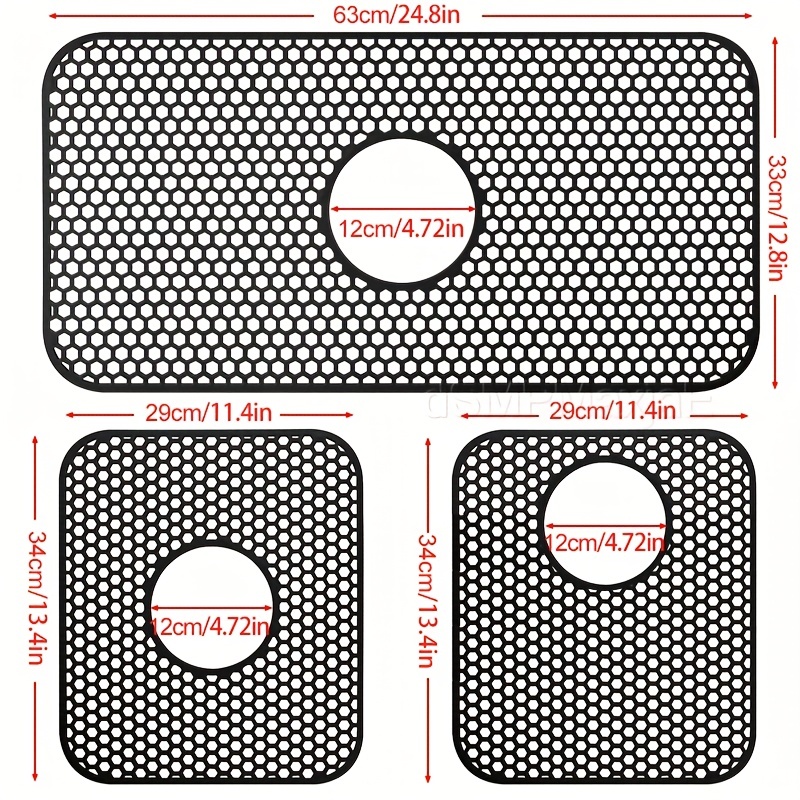 Alfombrillas de silicona para fregadero de cocina, protector de fregadero  de cocina de drenaje central, flexible y resistente al calor