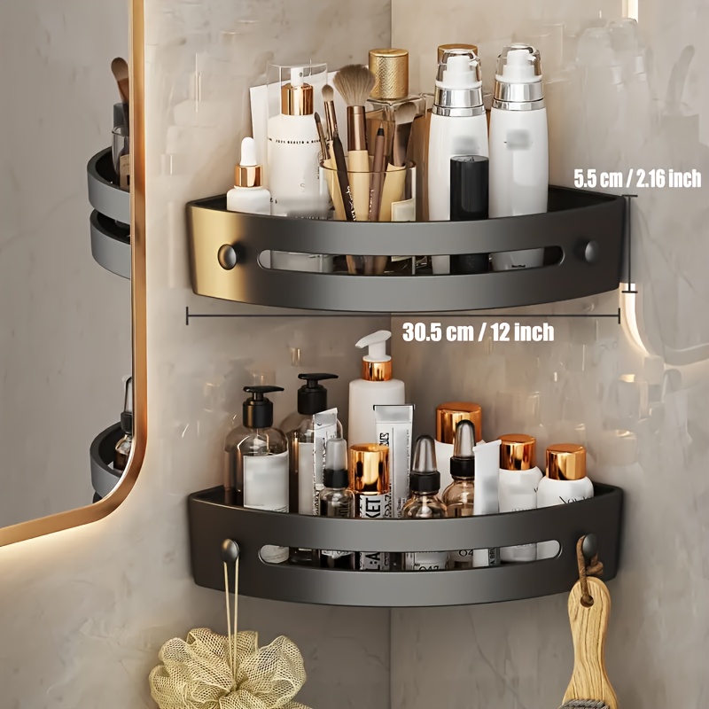 1pc Triangle Wall Mounted Shower Caddy Rack for Bathroom and