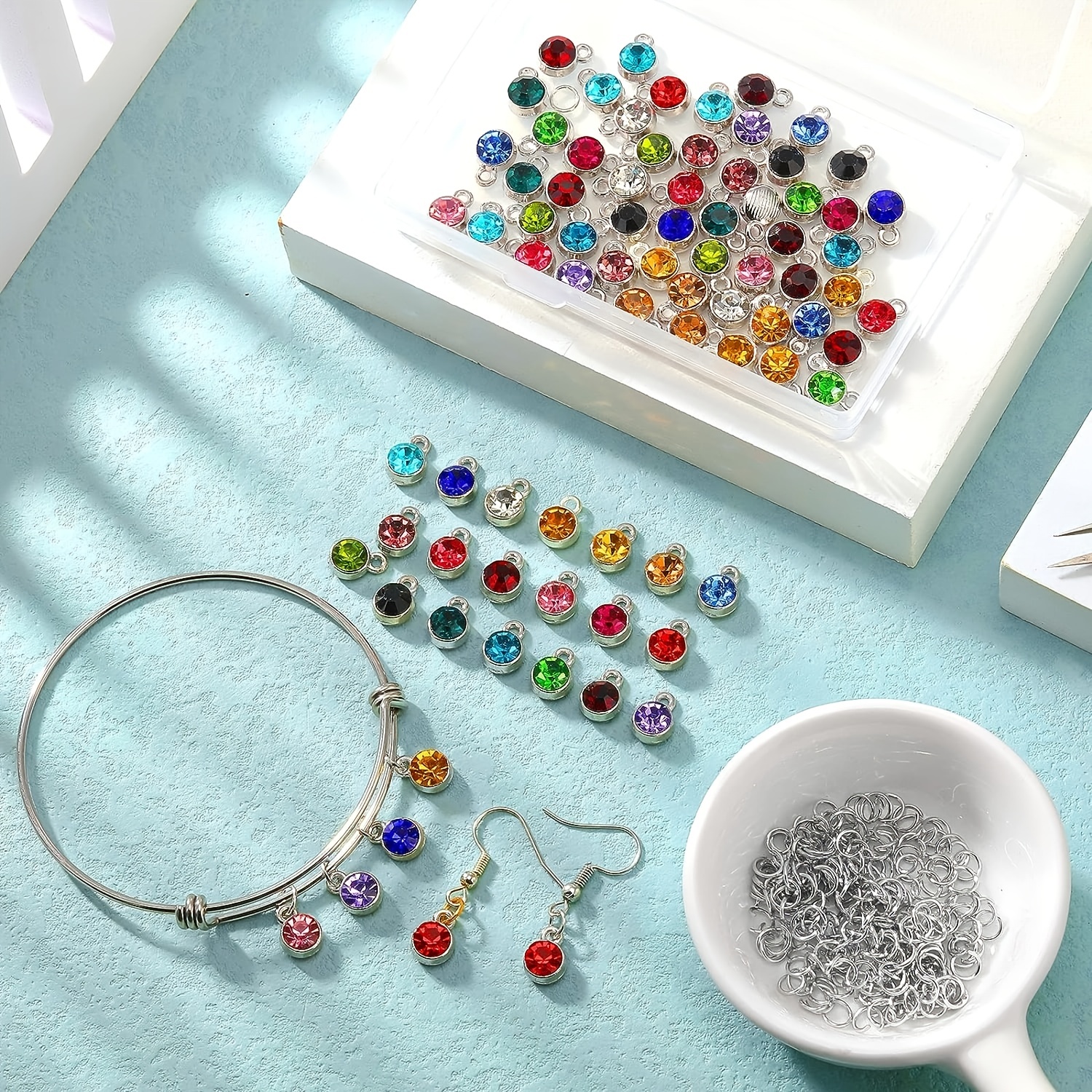 200pcs Birthstone Charm Beads Set for DIY Jewelry Making