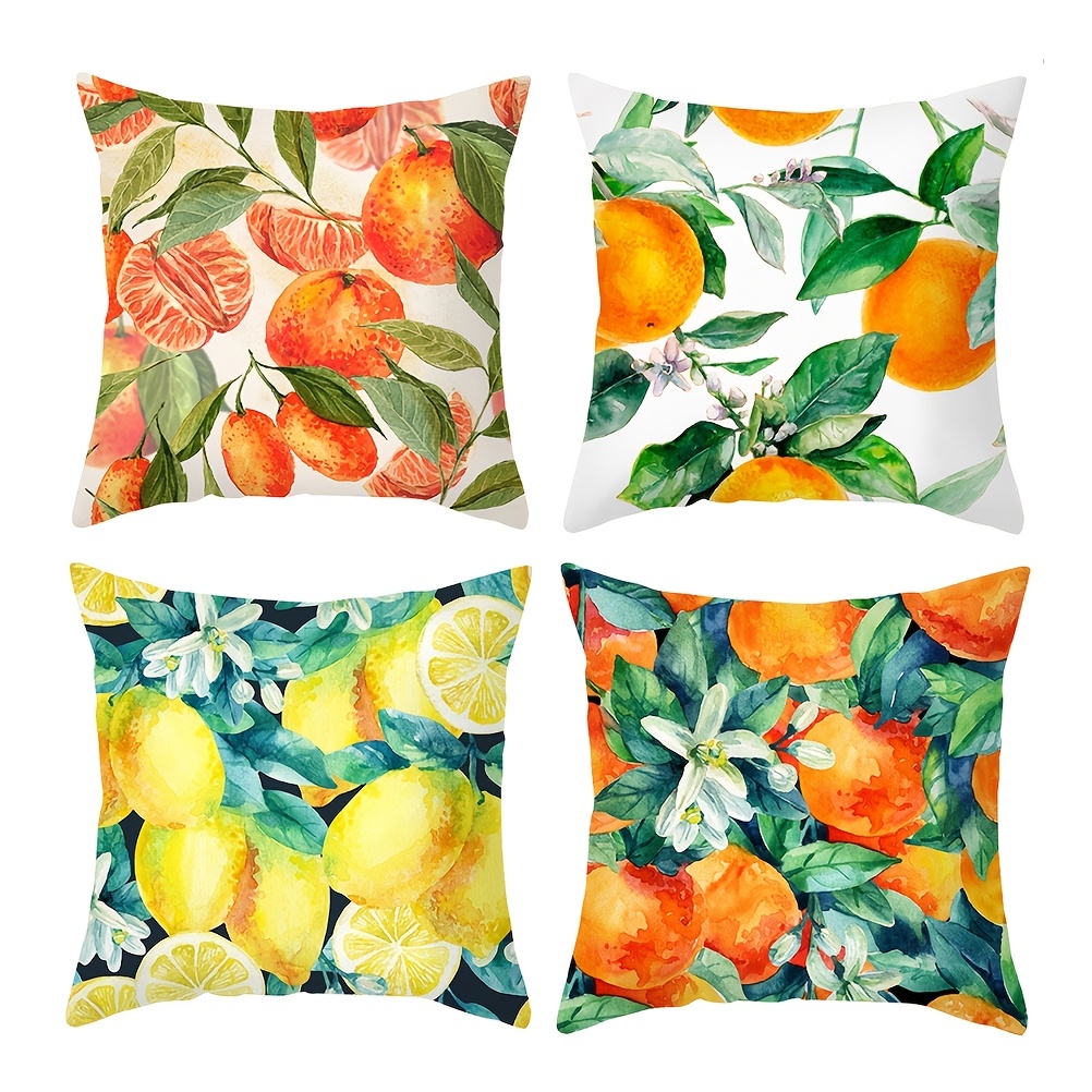 Housse de coussin de fruits Taie d'oreiller citron Housse de