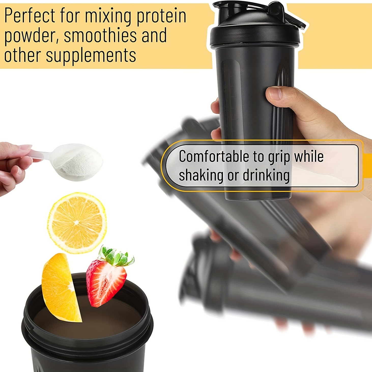 1pc Shaker Cup, Protein Powder And Smoothie Mixer Cup With Large