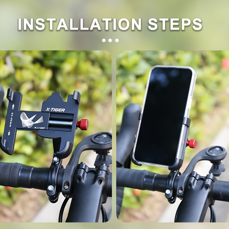 

Motorcycle Bicycle Mobile Phone Holder, Aluminum Alloy Strong Lock 360° Rotating Mobile Phone Holder, Anti-shake, Easy To Install