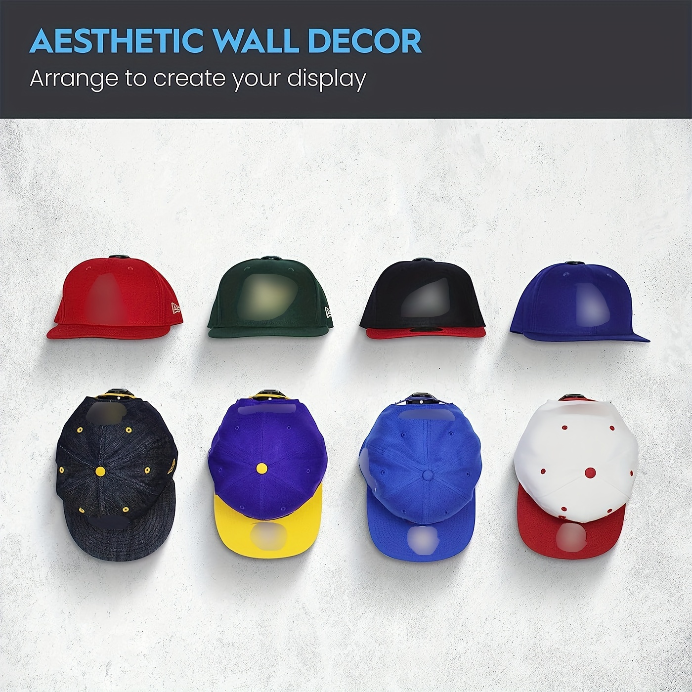 20 Pcs Wall Hat Hooks Adhesive Caps Hooks Hat Hangers Plastic Hat Organizer  