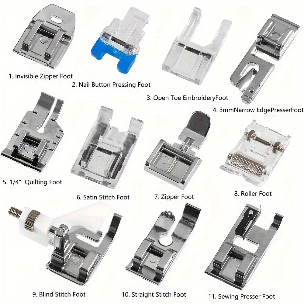 Presser Feet Set 11Pcs Snap On Sewing Machine Foot for Brother
