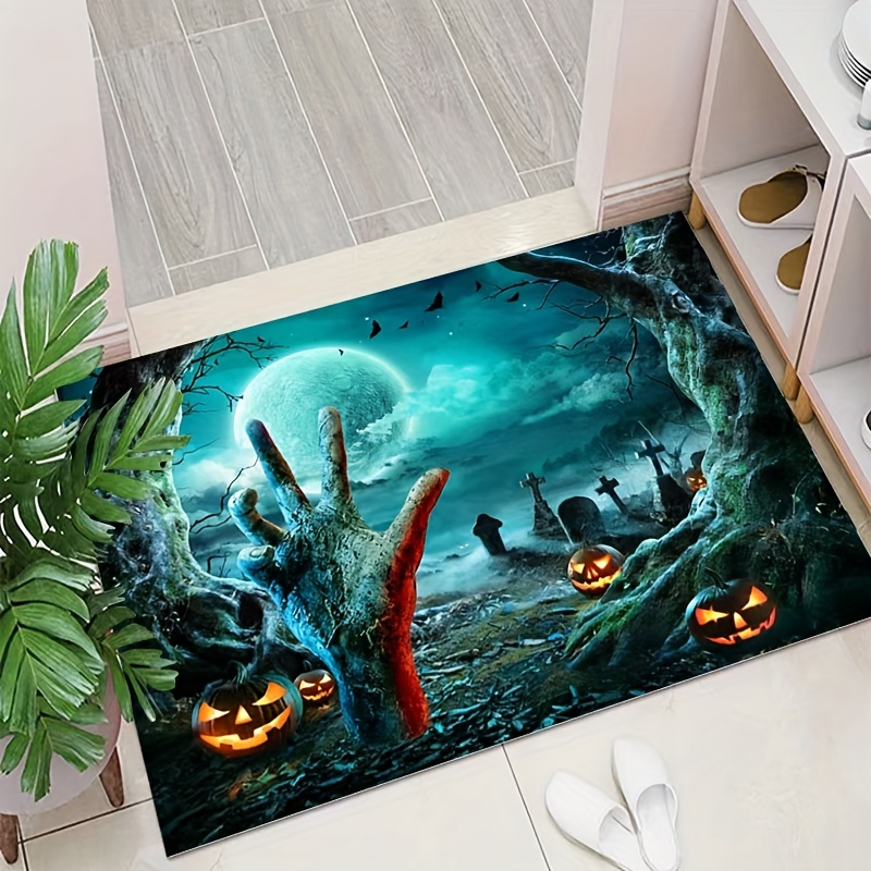 Dirt Resistant Welcome Doormat, Halloween Themed Horror Low Pile