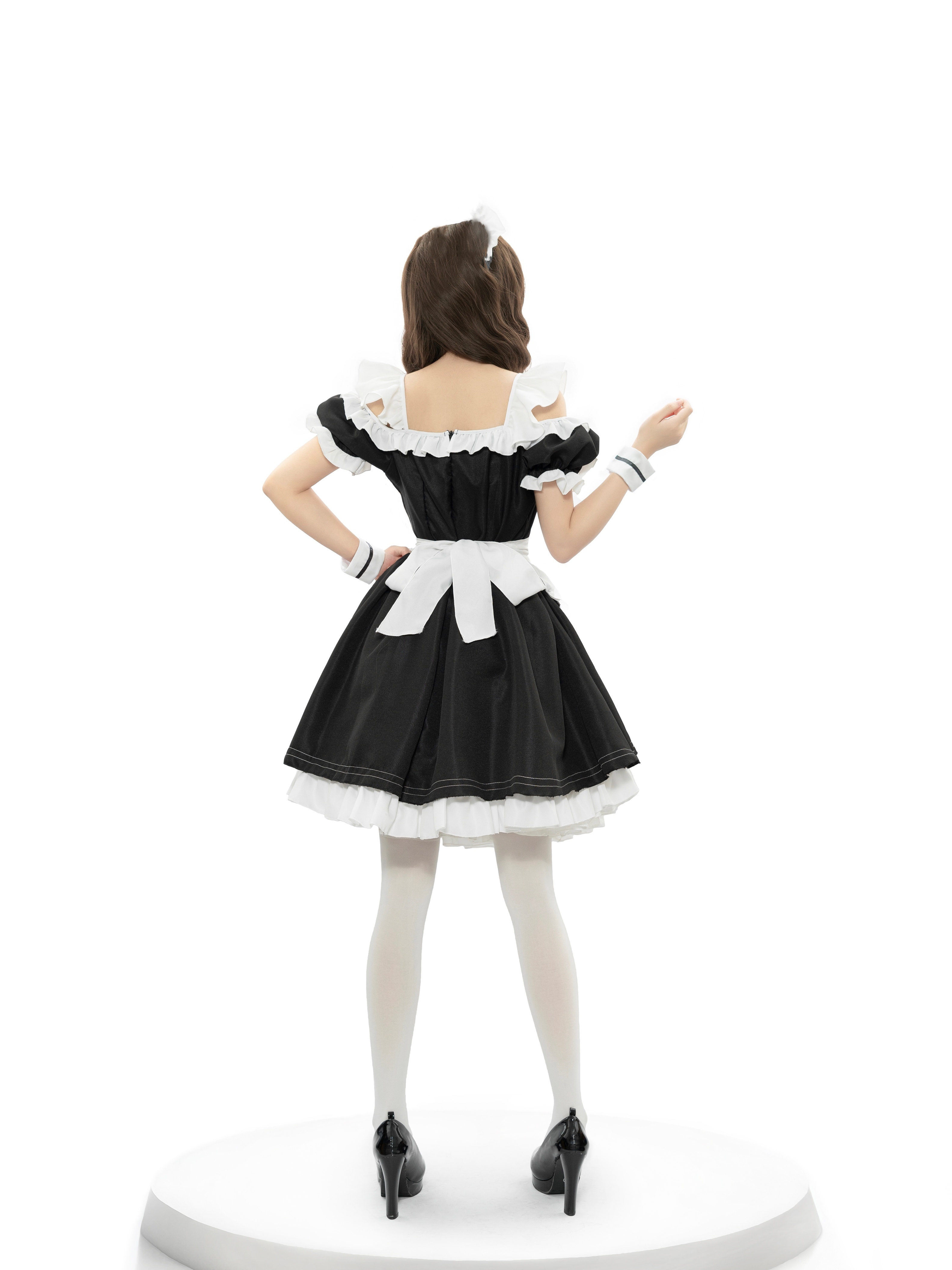 Naughty Maid Role play Costume Ruffle Colorblock Bow Dress - Temu Slovenia