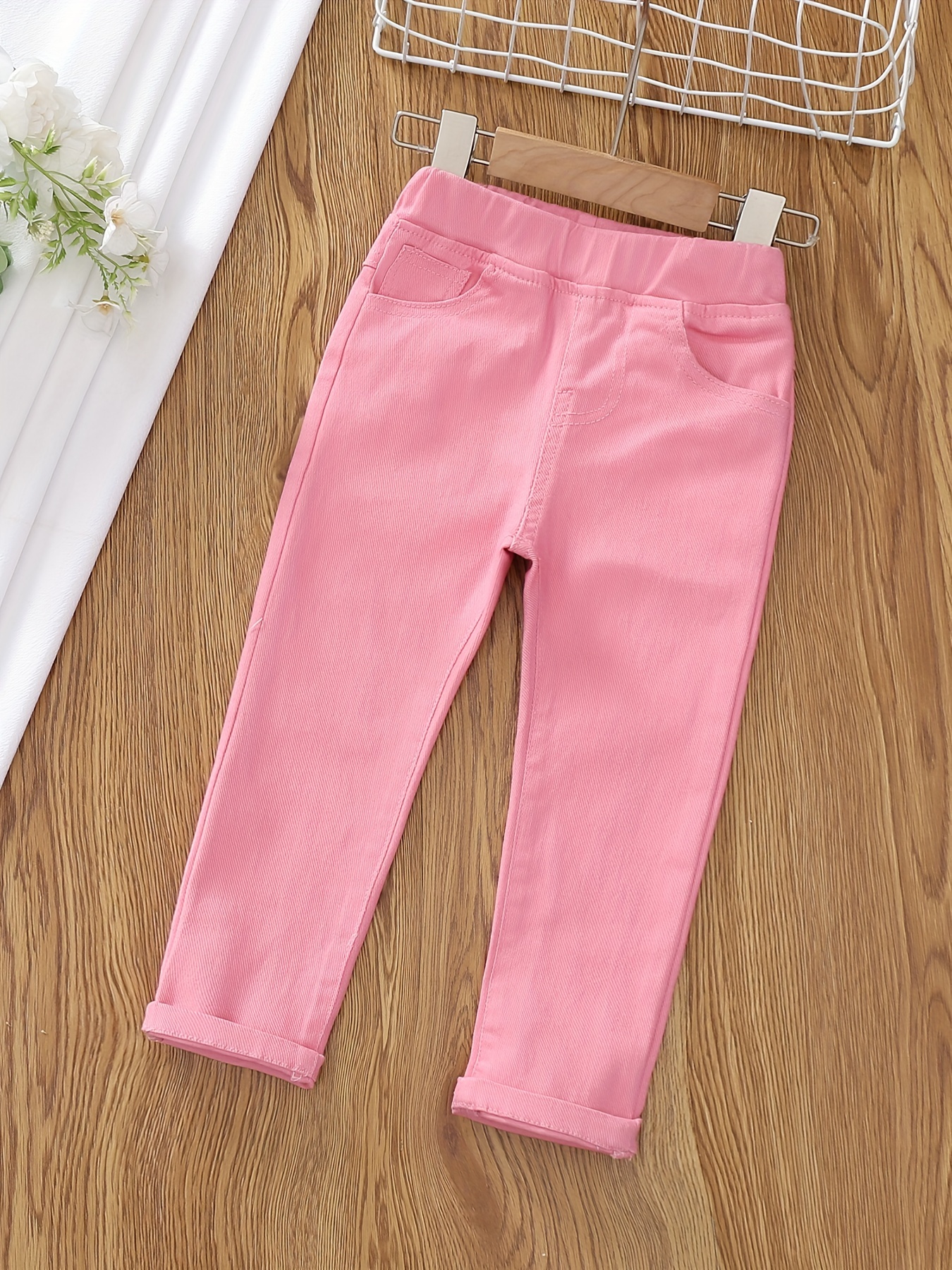 Little Girls Skinny Pants High Waisted Stretch Denim Jeans - Temu Canada