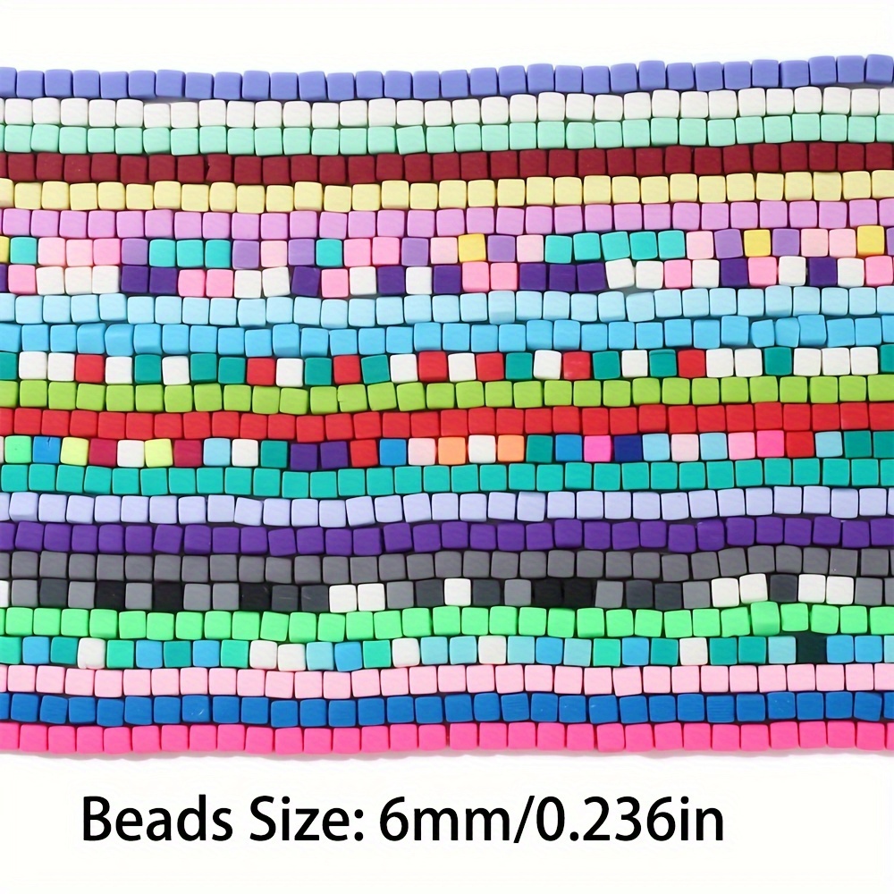 Colorful Square Polymer Clay Beads Jewelry Making - Temu Canada