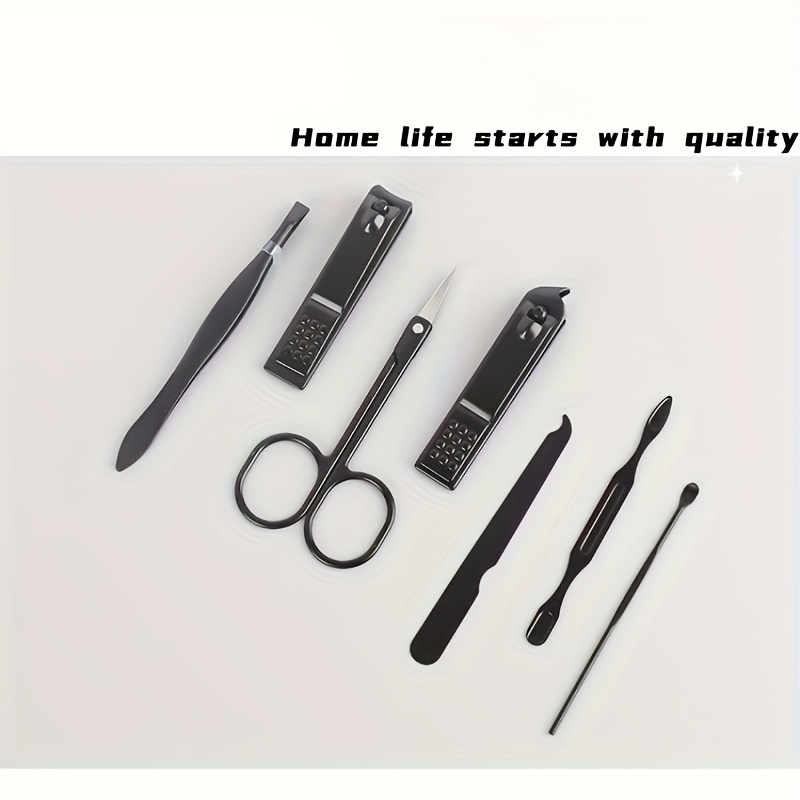 7Pcs Nail Clippers Sets Stainless Steel Pedicure Kit with Storage Box
