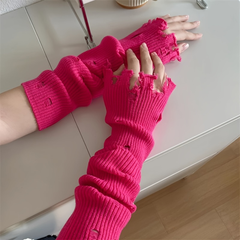 Ribbed Knit Thumbhole Arm Warmer Gloves in 2023  Really cute outfits, Cute  outfits, Stylish outfits