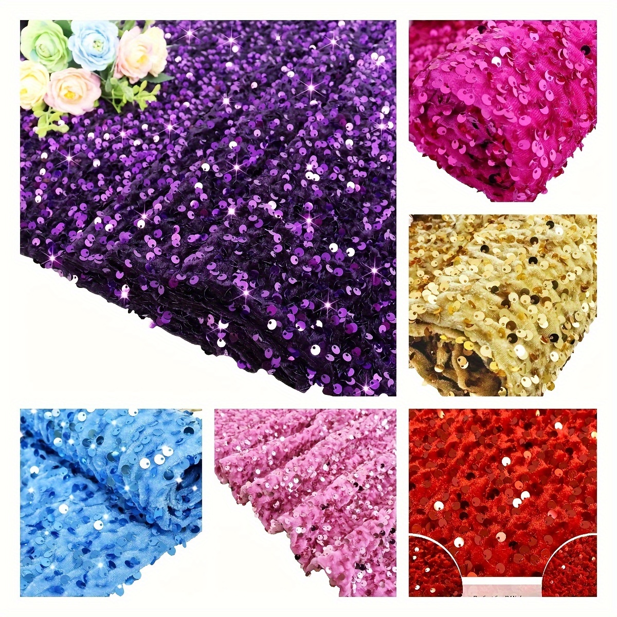 2yards Big Sequin Fabric Glitter Shiny Embroidery Fabric Diy - Temu  Republic of Korea