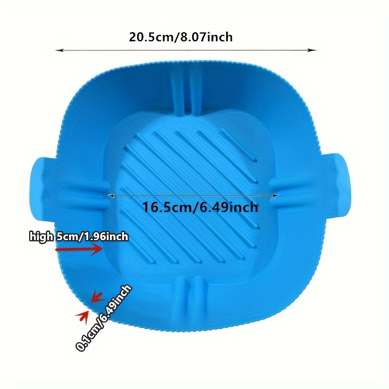 Gustave 6.5 Air Fryer Silicone Pot Reusable Airfryer Silicone Liner Baking  Tray Non Stick Air Fryers Round Mats Easy Cleaning Oven Accessories Blue  