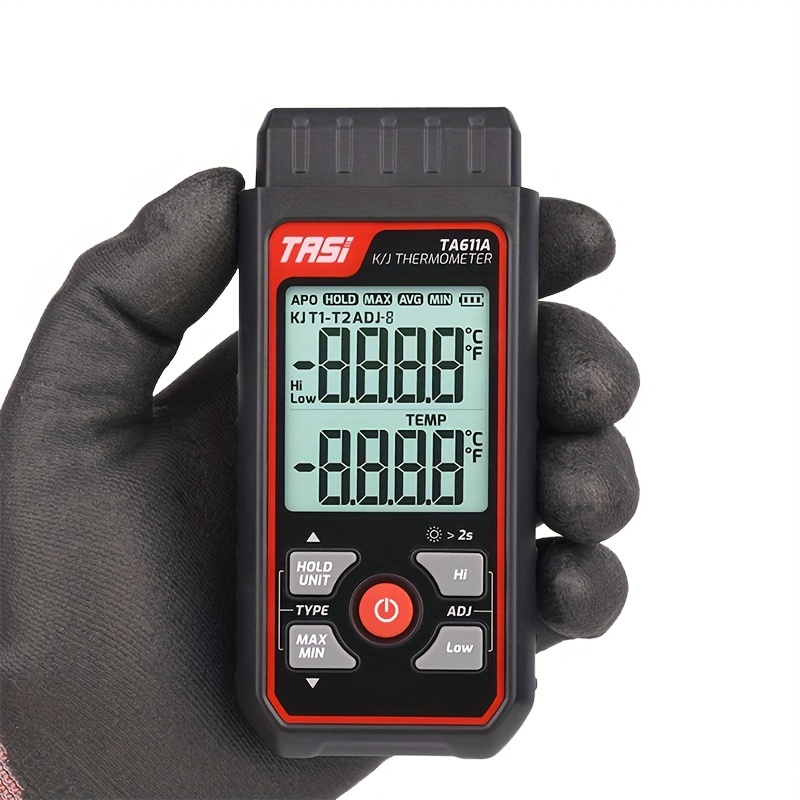 Thermometer Ta611a Mold Surface Thermometer Contact Thermometer K-type  Thermocouple Thermometer/data Retention/high/low Temperature Alarm/unit  Conversion/backlight Display/automatic  Shutdown/maximum/minimum/average/self Purchase Of 3 No. 7 Batteries - Temu