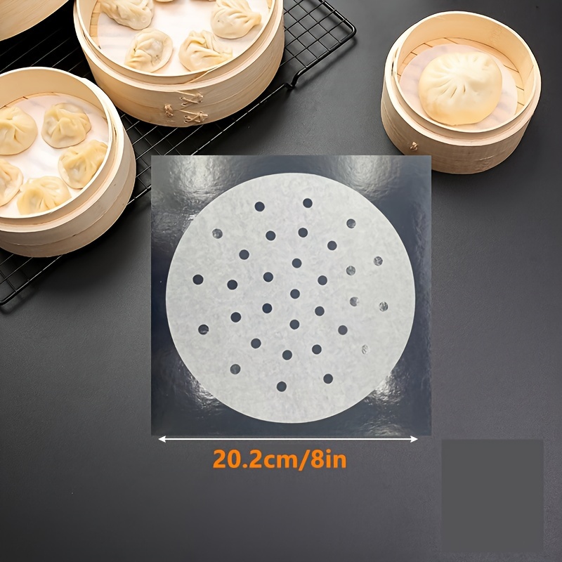 Air Fryer Liners Bamboo Steamer Liners Non-stick Mini Steam Paper Premium  Perforated Parchment Paper for Steamed Buns Dumplings - AliExpress