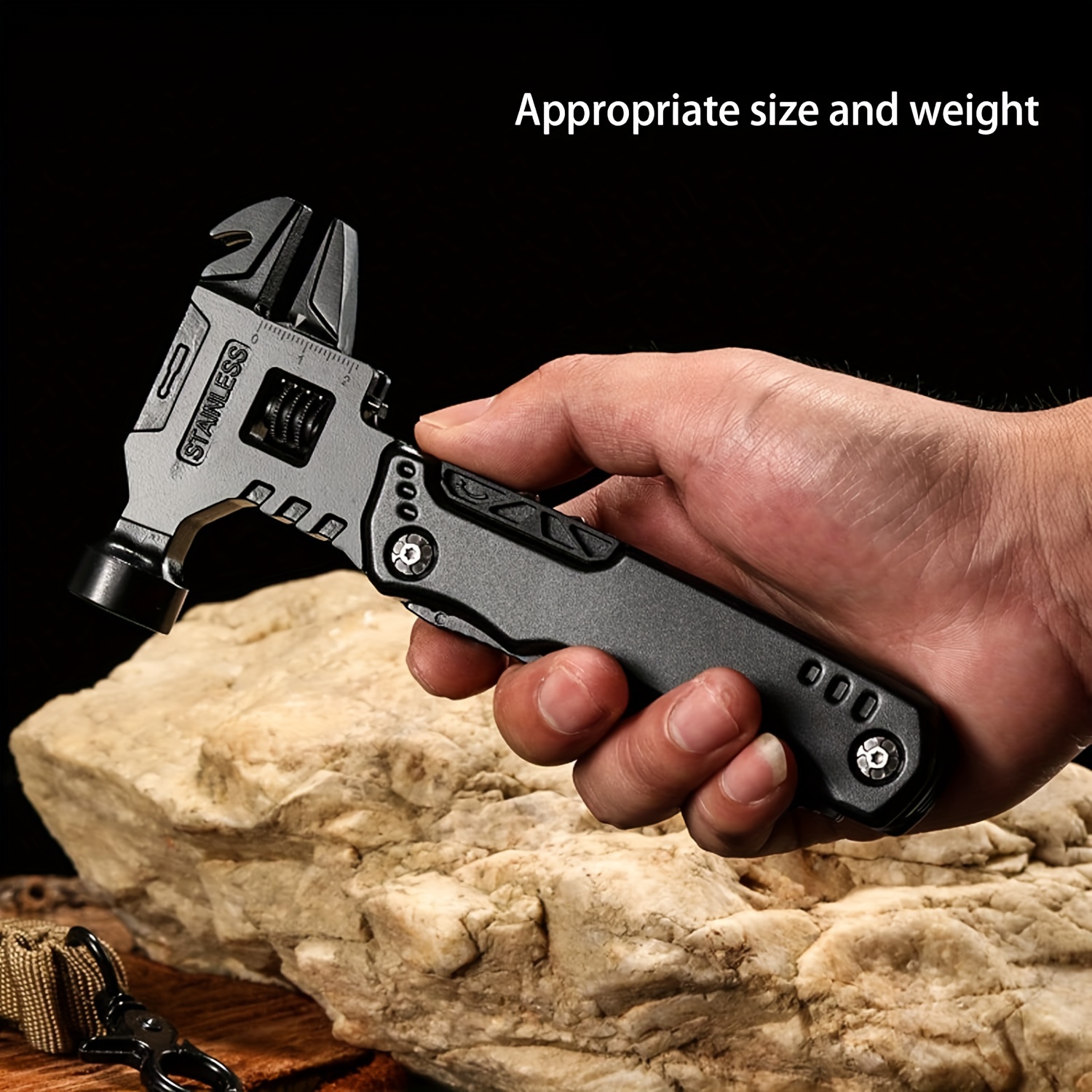 Camping Accessories, 16 in 1 Multitool Hammer, Portable Survival