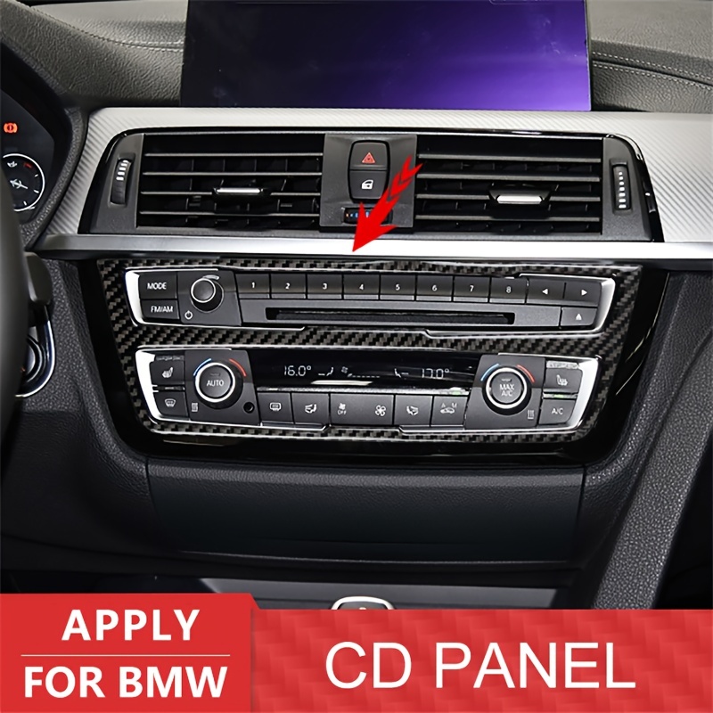 Auto CD Panel Aufkleber Kohlefaser Abdeckung kompatibel mit BMW