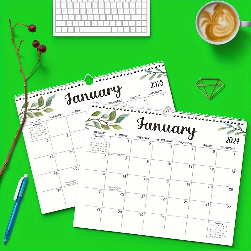 New 2024 2025 Desk Calendar Simple Black White Coil Calendar To Do