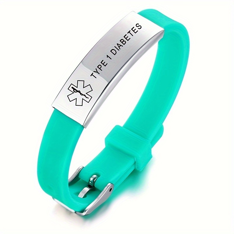 Silicone Bracelet Type 2 Diabetes Medical Alert Wristband Insulin Medical  Band