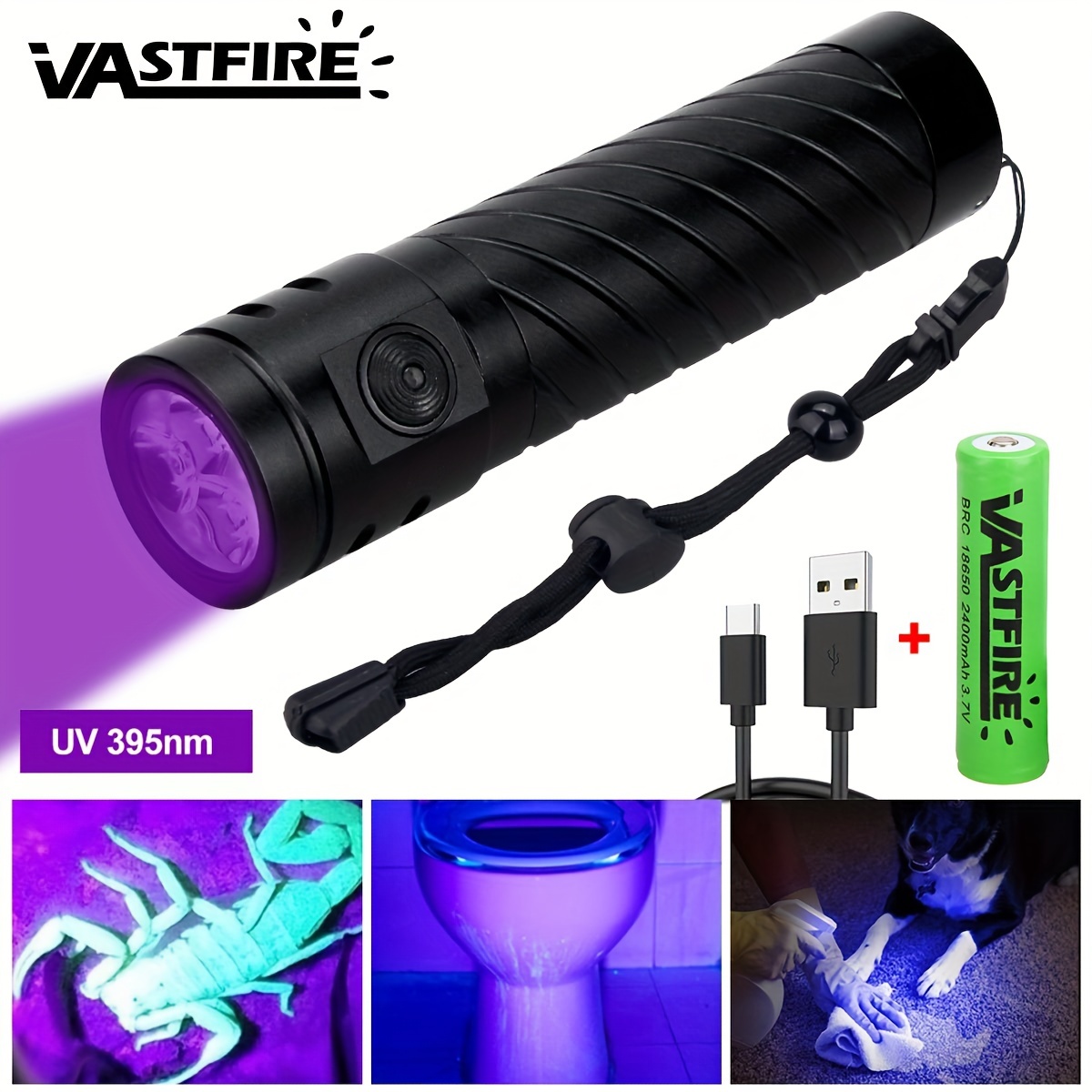 USB Rechargeable LED Flashlight With 365nm UV Black Light, High Lumens COB  Pocket Penlight W/Magnetic Clip For Hurricane/Camping/Leak, Pet Urine, Bed