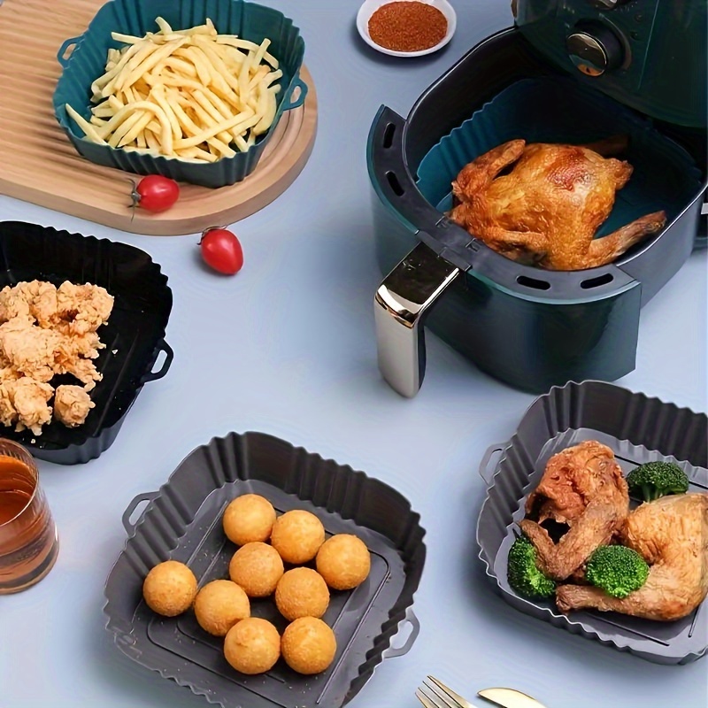 Air Fryer Silicone Mat Non-Stick Air Fryers Oven Baking Tray Fried Pizza  Chicken Basket Mat Round Replacemen Grill Pan Accessories Non-stick Pastry  Pots Barbecue Baking Accessories Microwave Pads Baking Liner