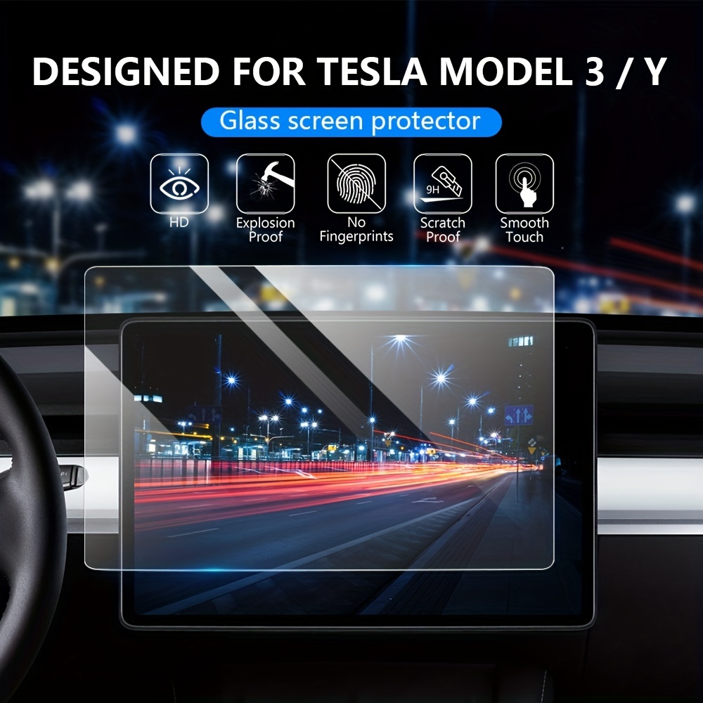 Film de protection en verre pour écran tactile, pour l'arrière de la  voiture, pour Tesla