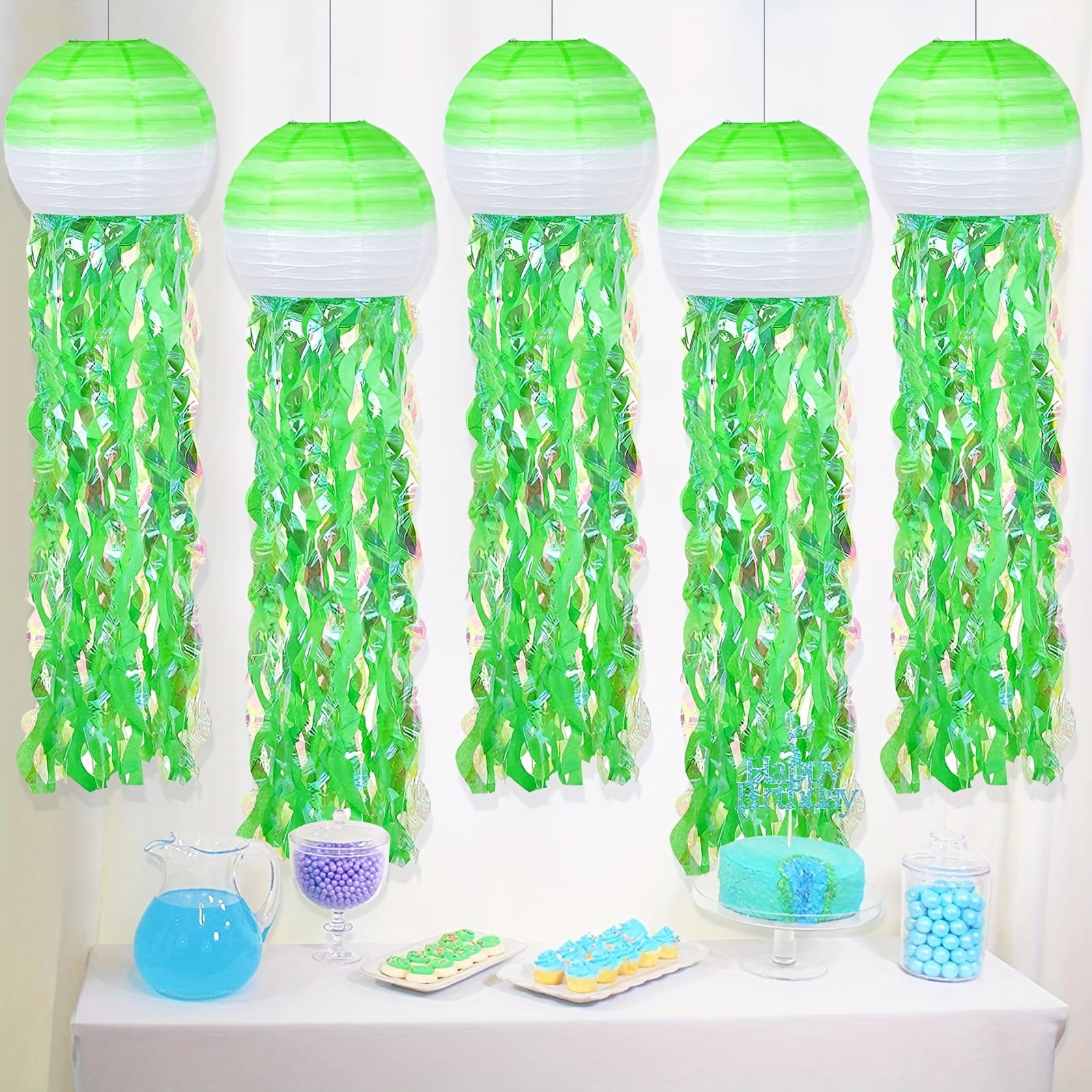 Hanging Jelly Fish Paper Lanterns Gradient Colorful Paper - Temu
